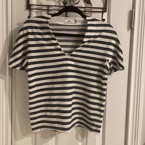 Vineyard Vines Black & White Striped Cropped Top